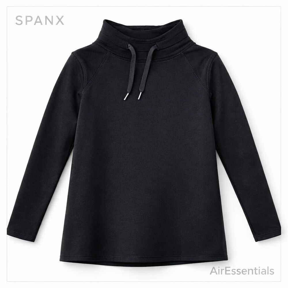 Spanx AirEssentials Black Pullover XS Soft Luxe Modal Lounge Top